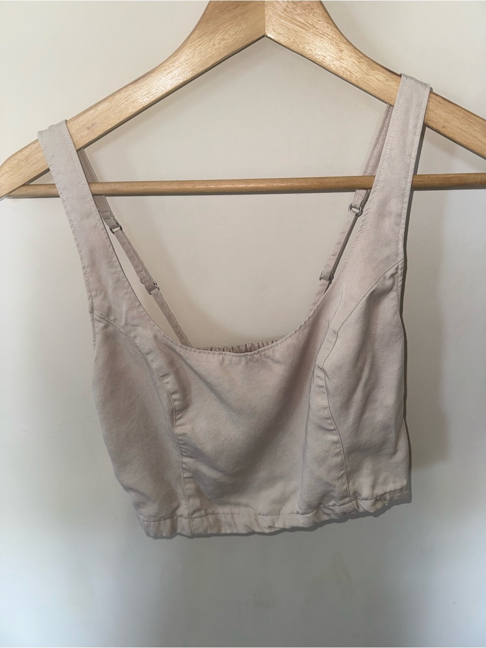 Abercrombie & Fitch light beige ruched tank top